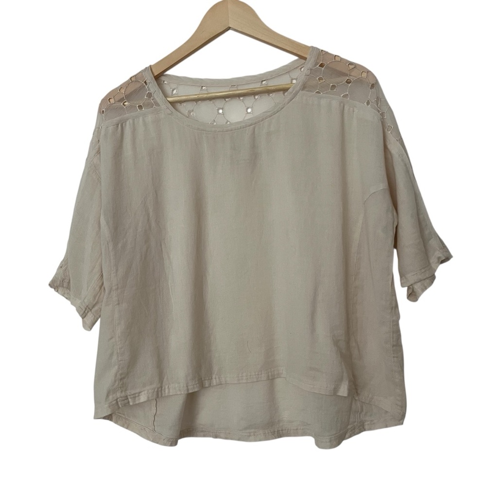 Staring at Stars Shortsleeve Cutwork Top